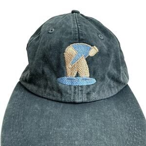 Mooning Man Gray Blue Embroidered Dad Hat Cap Funny Gift Pants Down